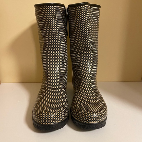 Sperry Black and Cream Women's Rain Boots - Picture 2 of 9